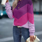 Color Block Round Neck Dropped Shoulder Sweater