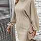 Ribbed Round Neck Long Sleeve Dress