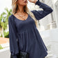 V-Neck Lantern Sleeve Blouse