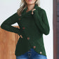 Decorative Button Mock Neck Sweater