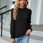 Frill Mock Neck Long Sleeve Blouse