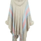 Color Block Fringe Detail Poncho