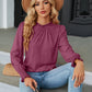 Frill Mock Neck Long Sleeve Blouse