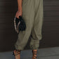 High Waist Drawstring Pants with Pockets