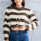 Striped Fringe Round Neck Sweater