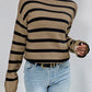 Striped Turtleneck Long Sleeve Sweater