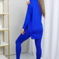 Zenana Ready to Relax Full Size Brushed Microfiber Loungewear Set in Bright Blue