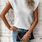 Mock Neck Cap Sleeve T-Shirt