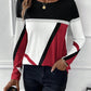 Contrast Round Neck Long Sleeve T-Shirt