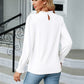 Frill Mock Neck Long Sleeve Blouse