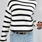 Striped Turtleneck Long Sleeve Sweater