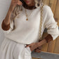 Contrast Trim Drop Shoulder Pullover Sweater