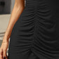 Ruched Round Neck Mini Tank Dress