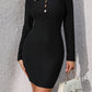 Mock Neck Long Sleeve Mini Dress