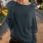 Texture Round Neck Long Sleeve Sweater