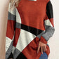 Geometric Round Neck Long Sleeve T-Shirt