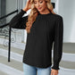 Frill Mock Neck Long Sleeve Blouse