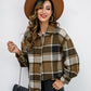 Plaid Button Up Collared Neck Jacket