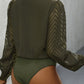 Ruched Surplice Long Sleeve Bodysuit