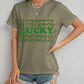 LUCKY Round Neck Short Sleeve T-Shirt