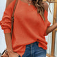 Ribbed Cold Shoulder Long Sleeve Knit Top