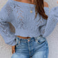 Openwork Off-Shoulder Long Sleeve Sweater