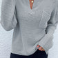 Notched Long Sleeve Sweater