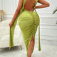 Plus Size Backless Ruched Dress