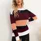 Striped Round Neck Dropped Shoulder Sweater