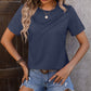 Heathered Round Neck Short Sleeve T-Shirt