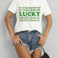 LUCKY Round Neck Short Sleeve T-Shirt