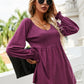 V-Neck Lantern Sleeve Blouse