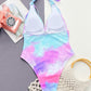 Tie-Dye Halter Neck One-Piece Swimsuit