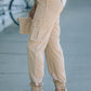 Tied High Waist Cargo Joggers