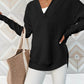 Half Zip Long Sleeve Knit Top