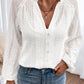 Openwork Button Up Long Sleeve Shirt