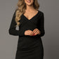 Long Sleeve Plunge Ribbed Bodycon Dress