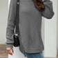 Slit Round Neck Long Sleeve Sweater