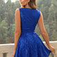 Sequin Surplice Neck Sleeveless Dress