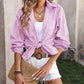 Striped Pocketed Button Up Long Sleeve Shirt