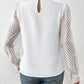 Mock Neck Flounce Sleeve Blouse