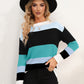 Striped Round Neck Dropped Shoulder Sweater