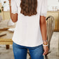 Ruched Mock Neck Short Sleeve Blouse