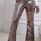 Sequin Striped High Waist Bootcut Pants