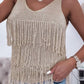 Fringe V-Neck Knit Tank