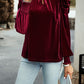 Mock Neck Puff Sleeve Blouse