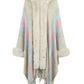 Color Block Fringe Detail Poncho