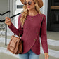 Round Neck Long Sleeve Blouse