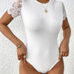 Lace Backless Round Neck Bodysuit