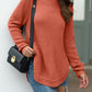 Slit Round Neck Long Sleeve Sweater